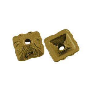 Firkantet Guld Perleskål 10 Mm - 2 Stk