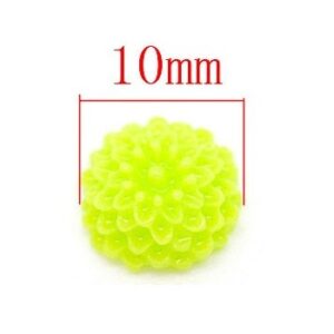 Mini Resin Blomster 10 Mm - 4 Stk Lime Grøn