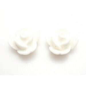 Resin Rose Mini Hvid 9 Mm - 2 Stk
