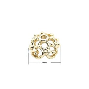 Perleskål Guld 9x5 / 1 mm - 4 Stk