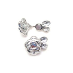 Klaplås / Halelås Sølv Med Rose 23 mm