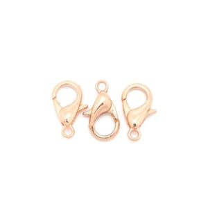 Rosenguld Karabin Lås 12 mm - 2 Stk