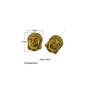 Buddha 11 X 9 Mm 2 mm Hul Guld - 2 Stk