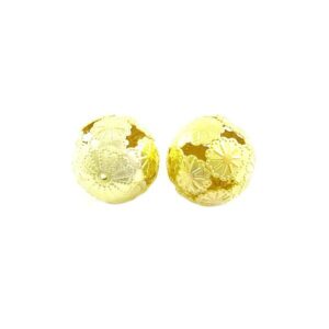 Guld Blomster Kugle 16 / 1 mm - 2 Stk