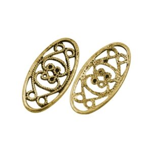 Guld Filligran Vedhæng / Forbindelses Led 24mm - 4 Stk