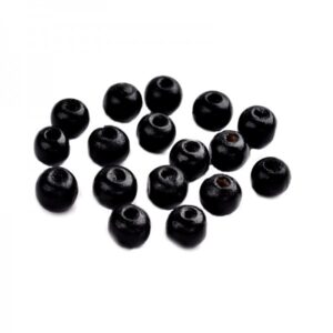 Træperle 7,5 / 2,5 Mm - Sort - Ca 100 Stk