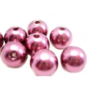 Voks Perle 6 mm Bordeaux / Lilla - 15 stk