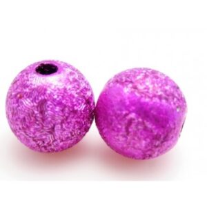 Silkebørstet Pink Perle 8 mm - 4 stk