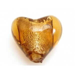 Glas Hjerte Folierede Brun 12 x 2 mm - 2 stk