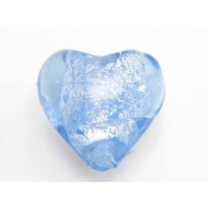 Glas Hjerte Folierede Lys Blå 12 x 2 mm - 2 stk