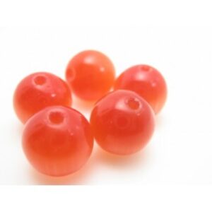 Cat Eye 8 mm - Rød / Orange - 10 stk