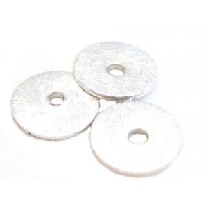 Børstet Sølv Skiver 8 / 1 mm - 2 stk