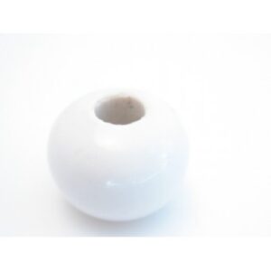 Stor Keramik Perle I Hvid - 15 / 5 mm