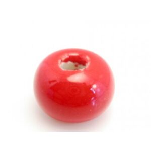 Keramik Perle I Rød - 22 x 12 mm / 6 mm