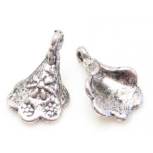 Lilje Formet Trompet Charms Med Blomster - 18 mm