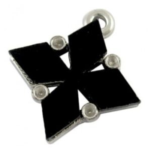 Vedhæng Med Sort Glas - 22 mm
