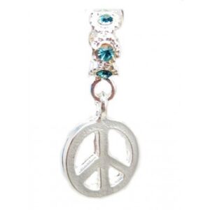 Peace Tegn Med Turkis Sten - 28 mm
