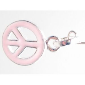 Peace Tegn Med Rosa Emalje - 28 mm
