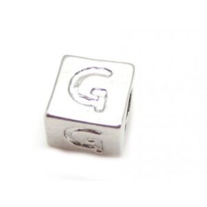 Sølv Belagt "G" Bogstav - 8 x 8 mm