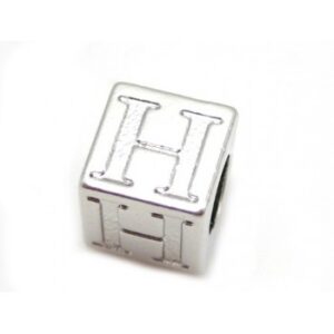 Sølv Belagt "H" Bogstav - 7,5 x 7,5 mm