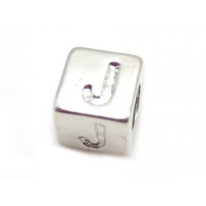 Sølv Belagt "J" Bogstav - 8 x 8 mm