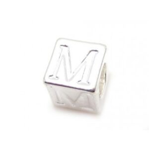 Sølv Belagt "M" Bogstav - 7,5 x 7,5 mm