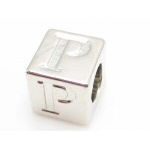 Sølv Belagt "P" Bogstav - 7,5 x 7,5 mm