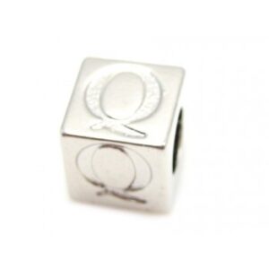 Sølv Belagt "Q" Bogstav - 7,5 x 7,5 mm