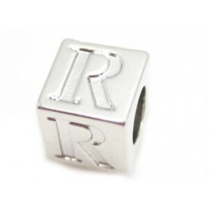 Sølv Belagt "R" Bogstav - 7,5 x 7,5 mm