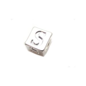 Sølv Belagt "S" Bogstav - 7,5 x 7,5 mm