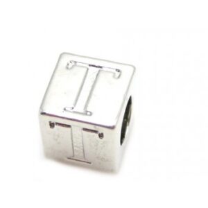 Sølv Belagt "T" Bogstav - 7,5 x 7,5 mm