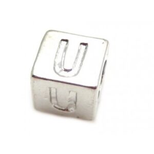 Sølv Belagt "U" Bogstav - 8 x 8 mm