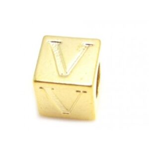Guld Belagt "V" Bogstav - 8 x 8 mm