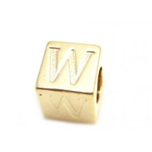 Guld Belagt "W" Bogstav - 8 x 8 mm