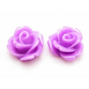 Resin Rose I Lilla 11 mm - 2 stk