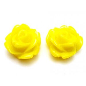 Resin Rose I Gul 11 mm - 2 stk