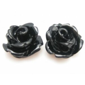 Resin Rose I Sort 11 mm - 2 stk