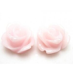 Resin Rose I Lys Rosa 11 mm - 2 stk