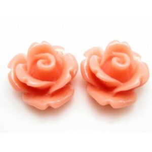 Resin Rose I Fersken 11 mm - 2 stk