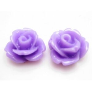 Resin Rose I Lavendel 11 mm - 2 stk