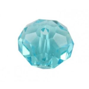 Runde Facet Glas Perler I Turkis 10 mm - 6 stk