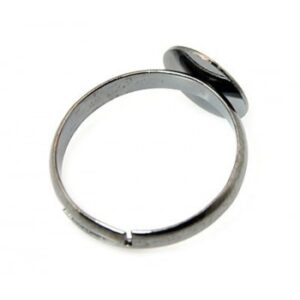 Ring Med Flad Platform I Sort - 17-19 mm