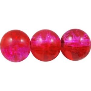 Krakeleret Perle I Pink-Rosa 8 mm - 50 stk