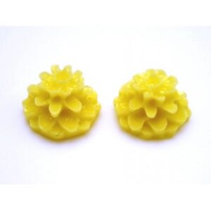 Mini Resin Blomster I Gul 10 mm - 2 stk