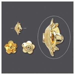 Rose Med Guld Belægning 8 mm - 2 stk