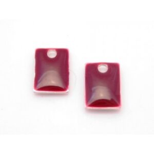 Emalje Vedhæng I Bordeaux 8 x 5 mm - 2 stk