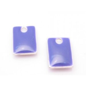 Emalje Vedhæng I Mørk Lilla 8 x 5 mm - 2 stk