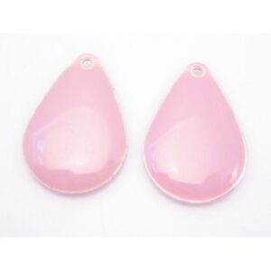 Emalje Dråbe I Rosa 20 mm - 2 stk