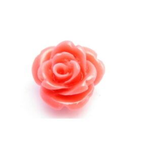 Syntetisk Koral Rose - Koral Rød 15 Mm Med Hul - 2 Stk