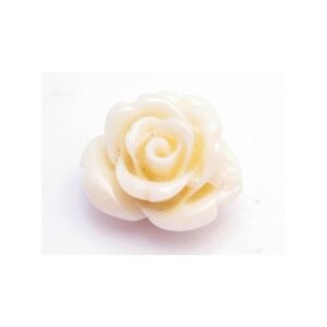 Syntetisk Koral Rose - Råhvid 15 Mm Med Hul - 2 Stk